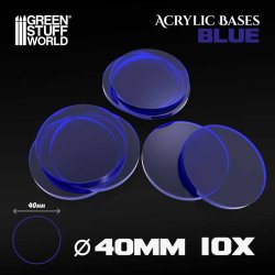 画像1: グリーンスタッフワールド[GSWD-9296]Acrylic Bases - Round 40 mm CLEAR BLUE