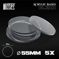 画像1: グリーンスタッフワールド[GSWD-9299]Acrylic Bases - Round 55 mm CLEAR