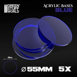 画像1: グリーンスタッフワールド[GSWD-9300]Acrylic Bases - Round 55 mm CLEAR BLUE