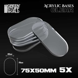 画像1: グリーンスタッフワールド[GSWD-9332]Acrylic Bases - Oval Pill 75x50mm CLEAR