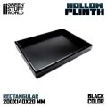 グリーンスタッフワールド[GSWD-2015]トレイ型長方形ディスプレイ台座20x14 cm ブラック