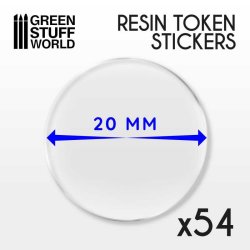 画像1: グリーンスタッフワールド[GSWD-2034]20mm 樹脂製トークンステッカー 54枚セット