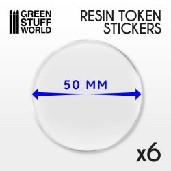 画像1: グリーンスタッフワールド[GSWD-2037]50mm 樹脂製トークンステッカー 6枚セット