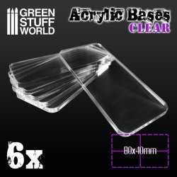 画像1: グリーンスタッフワールド[GSWD-9899]クリアーアクリルベース 80mm×40mm長方形