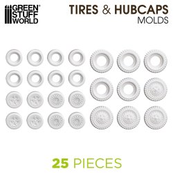 画像1: グリーンスタッフワールド[GSWD-2042]シリコン型 タイヤ&ハブキャップ