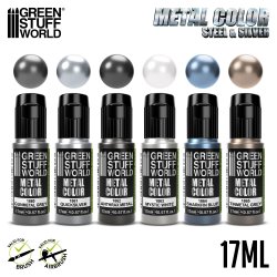 画像2: グリーンスタッフワールド[GSWC-9910]水性アクリル塗料 メタルカラーセット　-　シルバー（6本入）