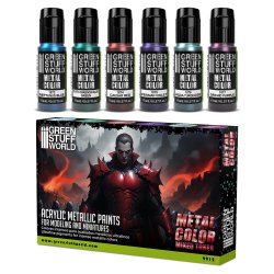 画像1: グリーンスタッフワールド[GSWC-9912]水性アクリル塗料 メタルカラーセット　-　レギュラー（6本入）