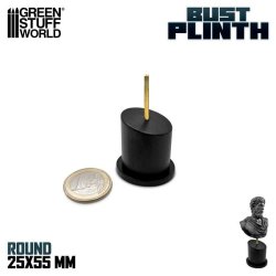 画像1: グリーンスタッフワールド[GSWD-2138]バストモデル用円形展示台直径2.5ｘ5.5cmブラック