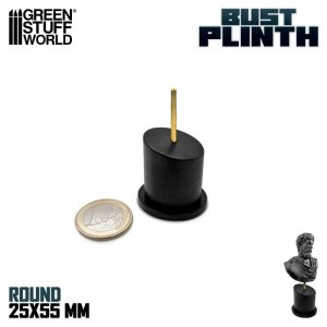 画像1: グリーンスタッフワールド[2138]Tapered Round Bust Plinth 2,5x2,5cm Black (1)