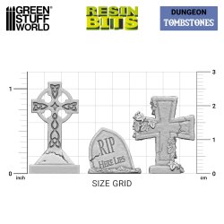 画像3: グリーンスタッフワールド[GSWD-2189]レジン製 墓石セット 1/48?1/35スケール