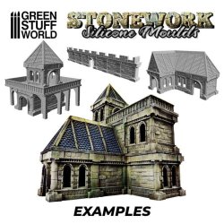 画像3: グリーンスタッフワールド[GSWD-2197]シリコン型 石造洋館セット