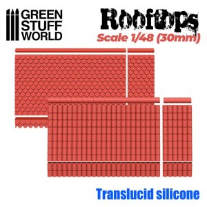 画像1: グリーンスタッフワールド[GSWD-2198]ジオラマアクセサリー シリコン型 1/48スケール(30mm)瓦屋根 (1)