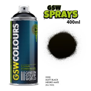 画像1: グリーンスタッフワールド[GSWC-2230]プライマーカラースプレー マットブラック 400ml (1)