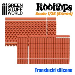 画像1: グリーンスタッフワールド[GSWD-2326]ジオラマアクセサリー シリコン型 1/35スケール(54mm)瓦屋根