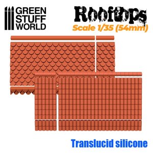 画像1: グリーンスタッフワールド[GSWD-2326]ジオラマアクセサリー シリコン型 1/35スケール(54mm)瓦屋根 (1)