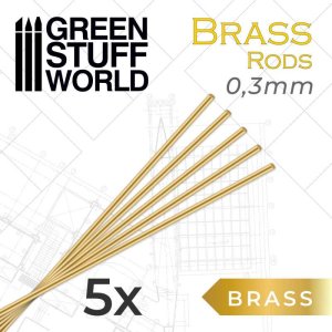 画像1: グリーンスタッフワールド[GSWD-10205]真鍮棒0.3mm　５本入り (1)