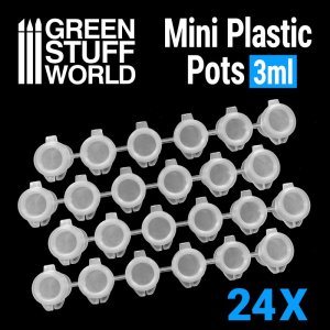 画像1: グリーンスタッフワールド[GSWD-10323]プラスチック製ミニポットセット 3ml×24個セット (1)