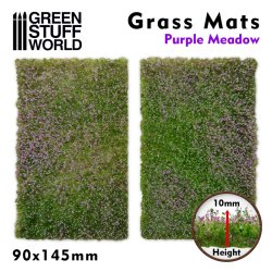 画像1: グリーンスタッフワールド[GSWD-10342]ジオラマ素材 芝マットカット版 紫の花が咲いた牧草地