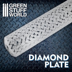 画像1: グリーンスタッフワールド[GSW-2509]ローリングピン ダイヤモンドプレート (1)