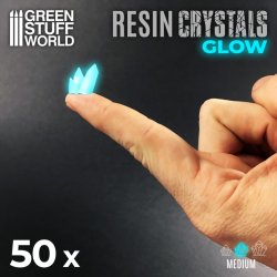 画像2: グリーンスタッフワールド[GSWD-10393]蓄光レジン製クリスタル  アクアターコイズブルー ミディアムサイズ