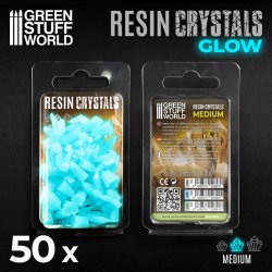 画像3: グリーンスタッフワールド[GSWD-10393]蓄光レジン製クリスタル  アクアターコイズブルー ミディアムサイズ