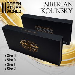 画像2: グリーンスタッフワールド[GSWD-10414]ゴールドシリーズ シベリアコリンスキー毛 丸筆セット