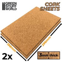 グリーンスタッフワールド[GSWD-10458]3mm厚コルクシートセット(2枚入り)