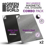 グリーンスタッフワールド[GSWD-9027]マグネット＆ラバースチールシートコンボセット(粘着剤付A4ｘ2枚)