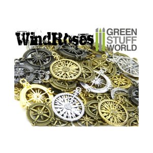 画像1: グリーンスタッフワールド[GSWS-9084] SteamPunk COMPASS WINDROSE Beads 85gr (1)