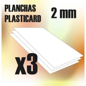画像1: グリーンスタッフワールド[GSWD-9108]ABS Plasticard A4 - 2 mm COMBOx3 sheets (1)