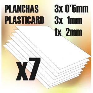 画像1: グリーンスタッフワールド[GSWD-9110]ABS Plasticard A4 - Variety 7 sheets pack (1)