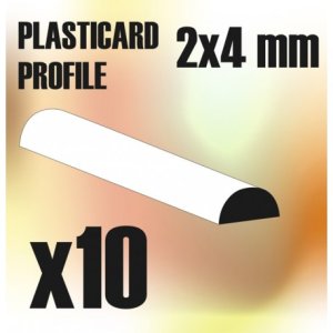 画像1: グリーンスタッフワールド[GSWD-9112]ABS Plasticard - Profile SEMICIRCLE 4mm (1)