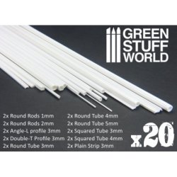 画像2: グリーンスタッフワールド[GSWD-9128]ABS Plasticard - Profile - 20x Variety Pack