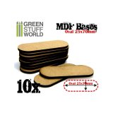 グリーンスタッフワールド[GSWD-9133]楕円形型ベースセット(縦25mm×横70mm)　10枚入