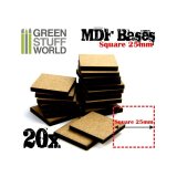 グリーンスタッフワールド[GSWD-9143] 正方形型ベースセット(一辺25mm)　20枚入