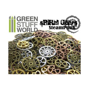 画像1: グリーンスタッフワールド[GSWS-9152] SteamPunk SPIRAL GEARS and COGS Beads 85gr (1)