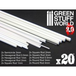 画像2: グリーンスタッフワールド[GSWD-9200]ABS Plasticard - Profile - 20x RODs Variety Pack