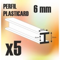 グリーンスタッフワールド[GSWD-9219]ABS Plasticard - Profile H-Beam Columns 6mm
