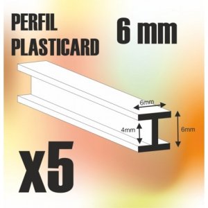 画像1: グリーンスタッフワールド[GSWD-9219]ABS Plasticard - Profile H-Beam Columns 6mm (1)