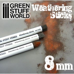 画像1: グリーンスタッフワールド[GSWD-9311]ウェザリングスポンジブラシ 8mm径３本セット (1)