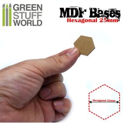 画像2: グリーンスタッフワールド[GSWD-9354]MDFベース 六角形型セット(直径25mm)　20枚入