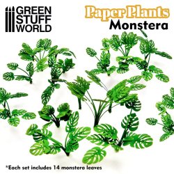 画像1: グリーンスタッフワールド[GSWD-10368]ジオラマ素材 ペーパープランツ モンステラ