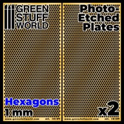 画像1: グリーンスタッフワールド[GSWD-10109]エッチングメッシュプレート 1mm六角形(大)