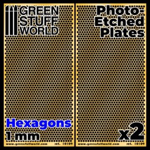 画像1: グリーンスタッフワールド[GSWD-10109]エッチングメッシュプレート 1mm六角形(大) (1)