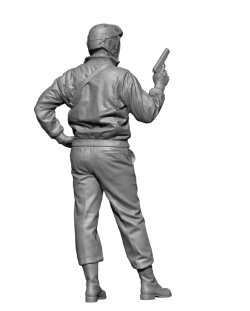 画像3: H3 Models[HS16026]1/16 WWII アメリカ戦車隊指揮官3 拳銃を抜いて警戒する戦車兵長