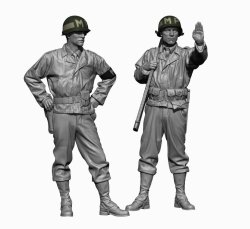 画像1: H3 Models[HS24126]1/24 WWII アメリカ陸軍 MPセット(2体入)