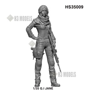 画像1: H3 Models[HS35009]1/35 現用 G.Iジェーン ライフルを持つ女性兵士 (1)