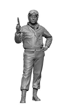 画像5: H3 Models[HS35026]1/35 WWII アメリカ戦車隊指揮官3 拳銃を抜いて警戒する戦車兵長