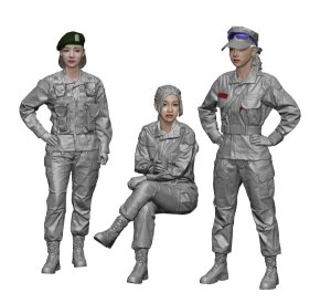 画像1: H3 Models[HS35047]1/35 現用 韓国陸軍(ROKA) 女性兵士セット(3体入) (1)