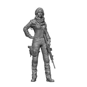 画像1: H3 Models[HS48009]1/48 現用 G.Iジェーン ライフルを持つ女性兵士 (1)